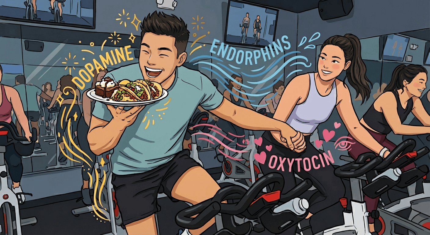 Spinning class, food, and love affecting chemicals