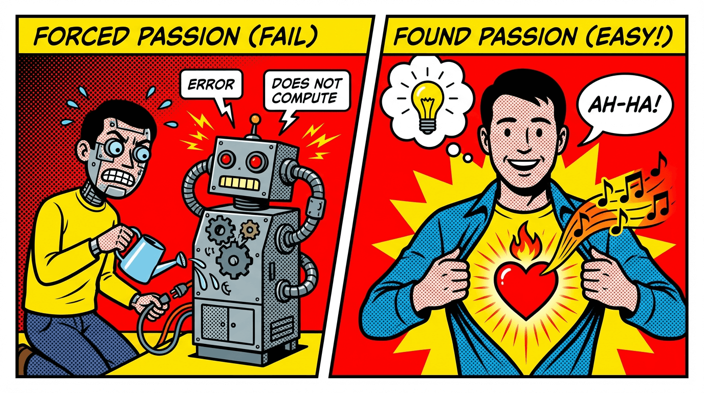 Passion cannot be cultivated, lowering self-discovery difficulty